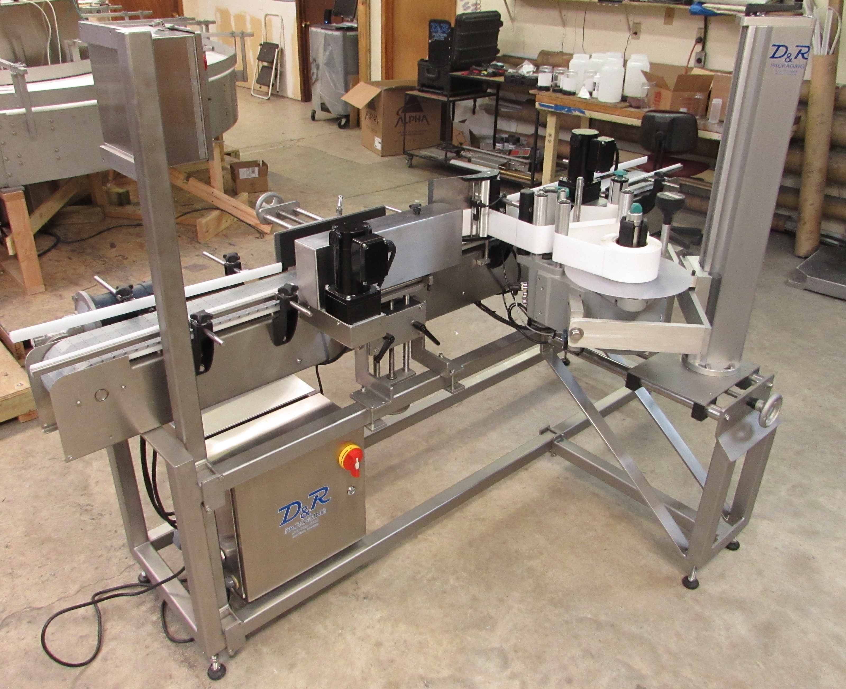 Stainless Steel Modular Labeling System with Label Wrap Application